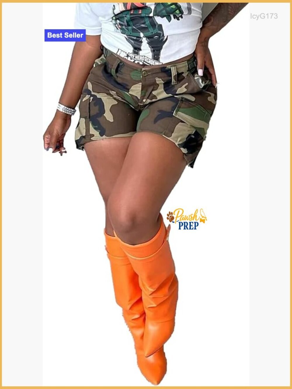 High Waisted Cargo Shorts with Pockets Distressed Casual Denim Style
